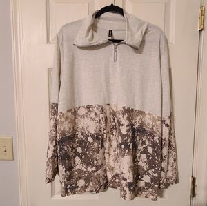 Quarter-Zip Pullover with Marble Print - 1 Clique